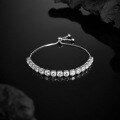 wholesale 925 Silver Plated Moissanite Cross-Border Hot Selling Round 3-4-5-65mm Adjustable Slide Tennis Bracelet Factory Direct-0-15
