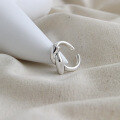 wholesale S925 Sterling Silver ARKorean Style Minimalist Knot Open Adjustable Ring for Women-0-1