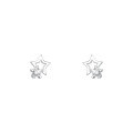 wholesale S925 Sterling Silver Hollow Star Earrings With Zircon, Minimalist And Versatile Small Five-pointed Star Studs For Women-0-0