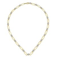 wholesale 925 Sterling Silver Plated with 05CT Moissanite Paper Clip Pendant Necklace, TEMU Cross-Border Hot-Selling Women's Fashion Necklace, PopularAccessory-925 silver with zircon and gold 45CM