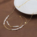 wholesale S925 Sterling Silver, Cultured Freshwater Pearl, 14K Gold Pendant Necklace Factory Direct-0-3
