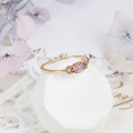 wholesale 10K Gold Artli Jewelry Candy Amethyst Ring Rose Cut Crystal Ring Japanese Minimalist Light Jewelry-0-1