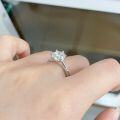 wholesale S925 Silver Moissanite Ring 2 Carat D Color Moissanite Stone Classic Six-Prong Setting Tiffany Style Ring Factory Direct-0-2
