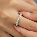 Sterling Silver Asymmetrical Hip-Hop Row Ring with Moissanite for Women-0-2