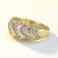 wholesale S925 sterling silver gold-plated shimmering wave ring, trendy jewelry romantic collection new-0-1