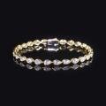 wholesale 18K/9K/10K/14K gold fashion tennis bracelet with moissanite and pear-shaped 035ct drop charms-0-4