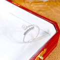 wholesale S925 Sterling Silver Minimalist Pearl and Zircon Ring for Women, Elegant and Light Luxury Open Adjustable Ring, Korean-style Fashion Thin Band Index Finger Ring-0-1