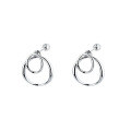 wholesale S925 Sterling Silver Korean Dongdaemun Style Geometric Circle Irregular Personality Earrings for Women-0-4
