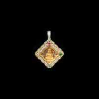 wholesale Gold-plated 925 Silver High Carbon Diamond Bodhisattva Mahasthamaprapta Year of the Horse Zodiac Rhombus Birth Guardian Buddha Baby Buddha Pendant-Mahasthamaprapta Bodhisattva 925 silver