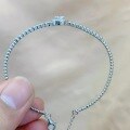 wholesale S925 Sterling Silver Moissanite Bracelet for Women, Round Bezel Set Simulated Diamond Dainty and Light Luxury Row Diamond Wholesale-0-1