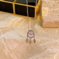 wholesale S925 Sterling Silver Maker Dreamcatcher Necklace with Lucky Tassel, Leaf, Hoop, and Moving Pendant for a Stylish and Personalized Collarbone Chain-0-2