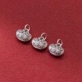 wholesale 999 Sterling Silver 3D Hardened Antiqued Blooming Wealth Longevity Lock Pendant Bracelet Necklace Pendant DIY Jewelry Accessories-0-3