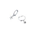 wholesale S925 silver Korean-style small fresh cute fan-shaped ear clips sweet asymmetrical starfish earrings G4225-0-4