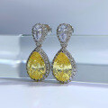wholesale Sterling Silver New 8*12 Pear Drop Earrings Ins Long Ear Jewelry-0-2