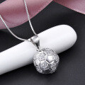 wholesale S925 Sterling Silver Women's Fashion Hexagonal Patchwork Diamond-Inlaid Pendant Internet-Famous Same Style Football Silver Jewelry-0-5