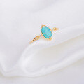 wholesale S925 Sterling Silver Vintage Openwork Floral Pattern Turquoise and White Crystal Ring for Women, AGET Summer New Product Wholesale-0-1