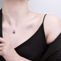 Silver Fashion Black Full-Diamond Bear Necklace, Korean Design Pendant-0-1