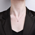 Diamond-Accented Sterling Silver Mickey Mouse Pendant Necklace in Cute Fashionable Light Luxury Sweet Style-0-2