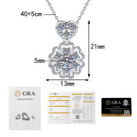 S925 Sterling Silver Moissanite Snowflake Pendant Necklace-50-point Moissanite  925 Silver