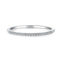 wholesale S925 Sterling Silver European and American Wedding Style Women's Fashion Geometric Round Row of Zirconia Embedded Ring with a Sense of Sophistication-0-4