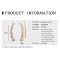925 Sterling Silver Moissanite Women's Long Bar Earrings, Trendy Wholesale Accessories-0-9