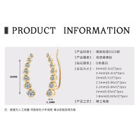 925 Sterling Silver Moissanite Women's Long Bar Earrings, Trendy Wholesale Accessories.-Small bubble earrings [K gold]  925 silver