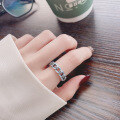 wholesale S925 Cuban chain design colorful ins-style resin inlaid zircon ring trendy Korean-style ring-0-3