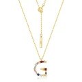 wholesale S925 Sterling Silver European and American Style Rainbow 26 Alphabet Letter Necklace with Colorful Zirconia and Diamond Pendant Women's Cross-border Best Seller-0-11