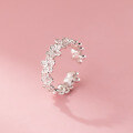 wholesale 925 Sterling Silver Small Fresh Daisy Open Ring Sweet Ins Style Full Diamond Five-Petal Flower Ring R02885-0-0