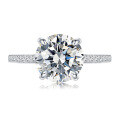 wholesale S925 Sterling Silver New Style Simple Six-Prong Ring, Engagement Wedding Band with Micro-Paved Diamonds-0-4