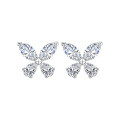 S925 Silver Hip-Hop Style Inlaid Stud Earrings for Cross-Border-0-4