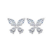 S925 Silver Hip-Hop Style Inlaid Stud Earrings for Cross-Border-S925 Sterling Silver + Zircon YR2-8524B 925 Silver
