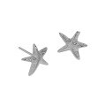 wholesale S925 Sterling Silver 462 Korean Version Ins Small and Minimalist Design Versatile Five-Pointed Star Textured Stud Earrings for Women-0-5