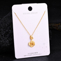 Sterling Silver Gilded Diamond-Cross Pikaxiou Pendant Necklace-S925 Sterling Silver YD2-0032 925 Silver