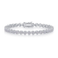 S925 Silver Cross-Border New Hot-Selling Versatile Pave Bracelet-Moissanite 1.5*252 beads (18cm)  925 silver