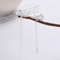 wholesale S925 Sterling Silver Trendy Bow Tassel Lightweight Cute Design Earrings-0-1