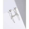 wholesale 925 Sterling Silver Love Heart Bow Earrings for Women, Small and Unique Design New Long Drop Ear Studs, Elegant and High-End Jewelry Accessories-0-0