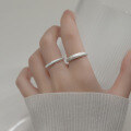 wholesale S925 Silver Galaxy Twinkling Matte Ring BlingBling Super Sparkling INS Adjustable Ring J8925-0-1