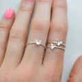 wholesale S925 Sterling Silver Red Elk Overall Exquisitely Simple Stackable Ring Fashion Women Butterfly Versatile Finger Ring for Commuting Cross-Border-0-2