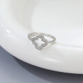 wholesale S925 Silver Hollow Clover Leaf Necklace Bracelet Earrings Ring Custom Set Ins Cross-Border European and American Jewelry Customization-0-8