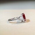 wholesale S925 Sterling Silver Pigeon Blood Red Heart Ring for Women, Cross-Border High-End Fine Jewelry Wholesale, High Carbon Diamond Ring-0-2