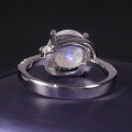 wholesale S925 Sterling Silver High Value Ethereal Style High Quality Blue Natural Moonstone Ring Wholesale-0-2