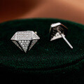S925 Silver Moissanite Stud Earrings Hip-Hop Geometric Unisex Cross-Border-0-1