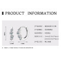 S925 Sterling Silver Four-Leaf Clover Moissanite Hoop Earrings-0-10