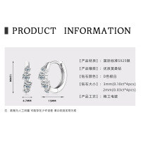 S925 Sterling Silver Four-Leaf Clover Moissanite Hoop Earrings-[Irregular] White Gold  925 Silver