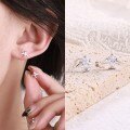 Sterling Silver Firework Tassel Earrings with Zirconia-0-5