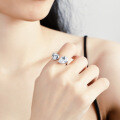 Sterling Silver Moissanite Ring Women's Luxury Set Fancy Heart Pear Shape 6 Carats-0-3