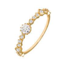 wholesale S925 Silver Plated with 14K Gold French Minimalist Style Moissanite Ring, Wholesale from Dunli Jewelry Manufacturer-Moissanite Ring Mido No. 7