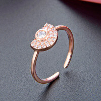 wholesale S925 Silver Korean Style New Simple Creative Pinky Ring Zirconia Ring for Women Adjustable Fashion Jewelry Wholesale-Fashion Rings Adjustable Opening