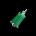 wholesale 925 Silver Gold Plated High Carbon Diamond Set Leopard Print Muzo Green Natural Chalcedony Versatile Jewelry Pendant for Women-0-3
